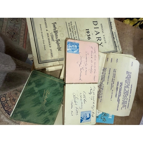 376 - 2 AUTOGRAPH BOOKS 1936 DIARY AND SCRIPTS