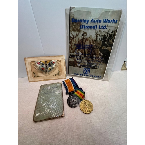 413 - SELECTION WWI SURREY REGIMENT MEDALS ETC