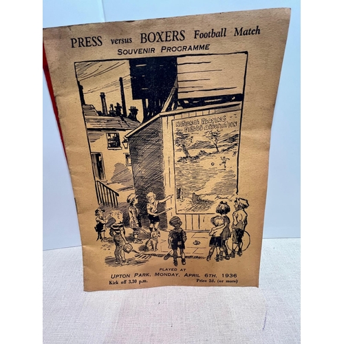 414 - 1936 PRESS VS BOXERS FOOTBALL PROGRAMME