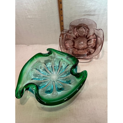 86 - 2 HEAVY MURANO GLASS BOWLS