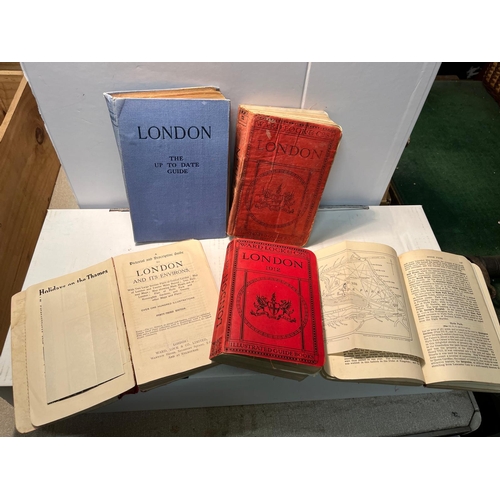 93 - 5 LONDON GUIDE BOOKS WITH MAPS 1912 1919 1930 & 1931