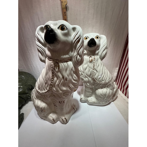 127 - PAIR LARGE STAFFORDSHIRE DOGS