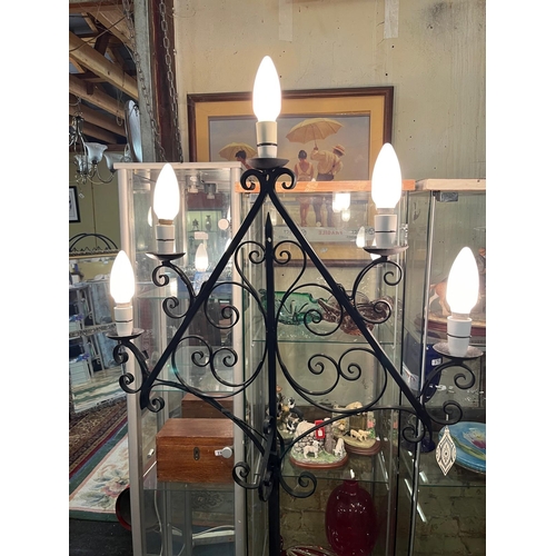 195 - ORNATE WROUGHT IRON LAMP