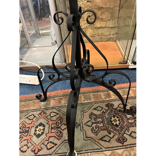 195 - ORNATE WROUGHT IRON LAMP