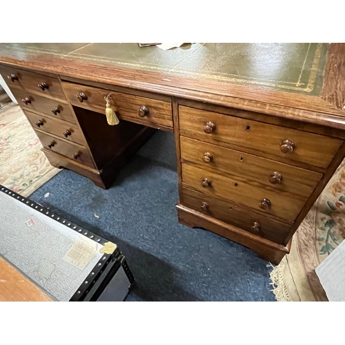 223 - LEATHER TOP MAHOGANY PARTNERS DESK 64