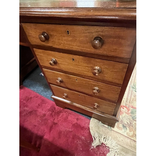 223 - LEATHER TOP MAHOGANY PARTNERS DESK 64