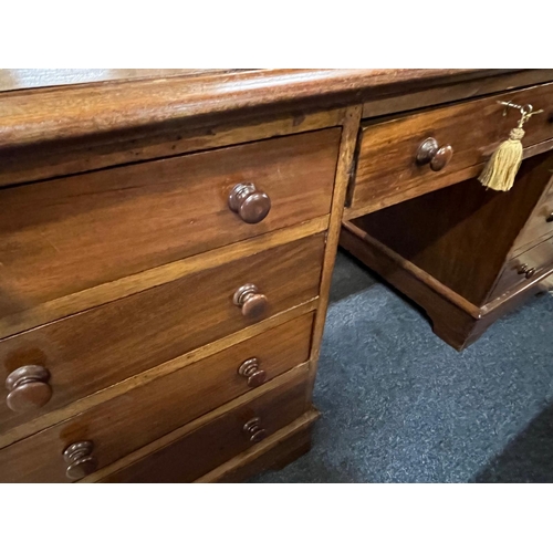 223 - LEATHER TOP MAHOGANY PARTNERS DESK 64