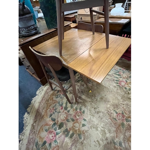 229 - 1970S TEAK TABLE WITH 3 CHAIRS