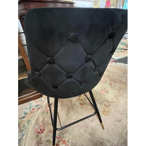 236 - BUTTONED BACK VELVET STOOL