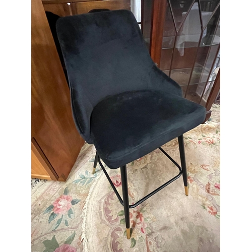 236 - BUTTONED BACK VELVET STOOL