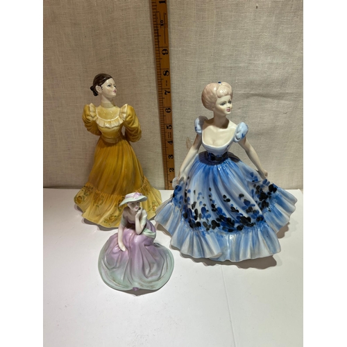 299 - 3 COALPORT FIGURINES