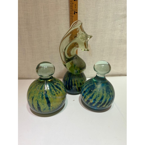 313 - 3 MDINA GLASS PAPERWEIGHTS