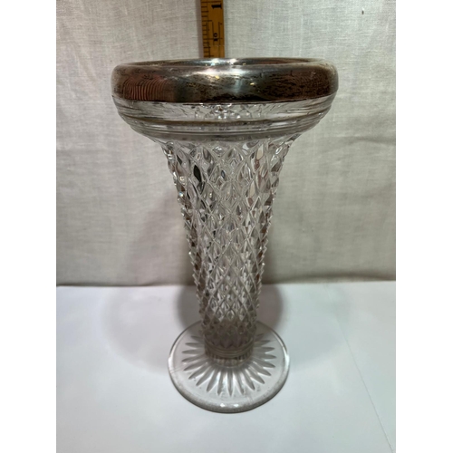 317 - HOBNAIL GLASS VASE SHM RIMMED