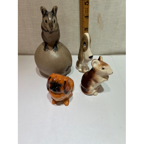 318 - 2 POOLE MICE SZELER DOG AND ROYAL DOULTON DOG