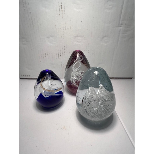 319 - 3 OVAL PAPERWEIGHTS