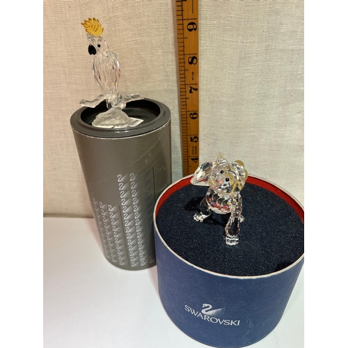 320 - SWAROVSKI COCKATOO AND MONKEY WITH BANANA