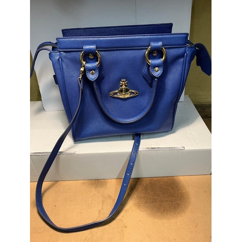 323 - BLUE HANDBAG MARKED VIVIENNE WESTWOOD