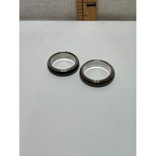 389 - 2 TITANIUM RINGS SIZES S & R