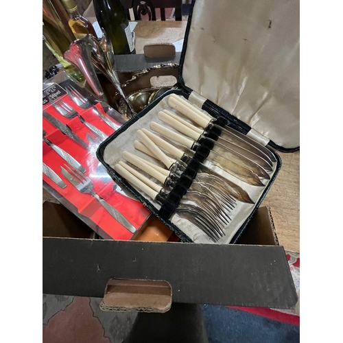 84 - BOX SILVER PLATE ETC