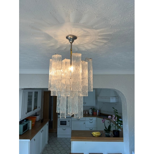 122 - POST MODERN ITALIAN MURANO GLASS 2 TIER CEILING LIGHT