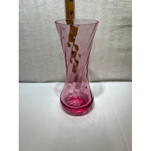 133 - CRANBERRY GLASS VASE