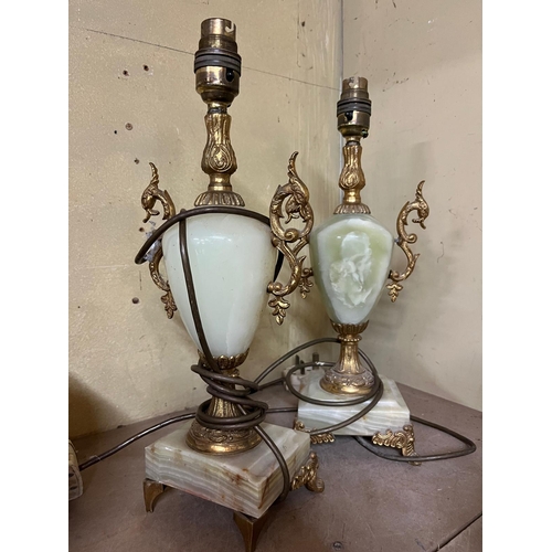 138 - PAIR ONYX LAMPS