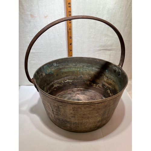 198 - HEAVY VICTORIAN BRASS JAM POT