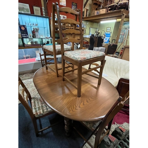 240 - ERCOL TABLE AND 6 CHAIRS