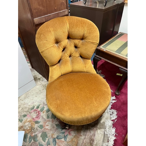 229 - UPHOLSTERED VICTORIAN NURSING CHAIR