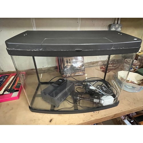 34 - LOVE FISH PANORAMA TANK 64 LTR AIR PUMP. HEATER AND FILTER