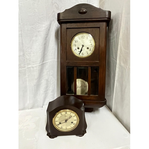 36 - SMITHS BAKERLITE CLOCK AND WALL CLOCK