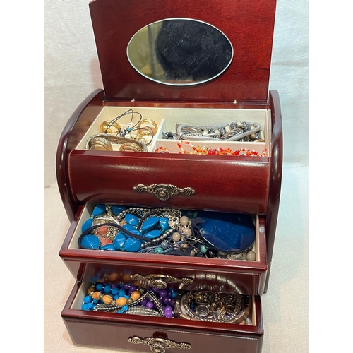 76 - MUSICAL JEWELLERY BOX WITH CONTENTS