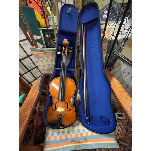 191 - CASED VIOLIN AND BOW