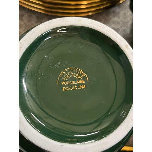 248 - APPROX 53 PIECES GREEN AND GOLD FRENCH CHINA