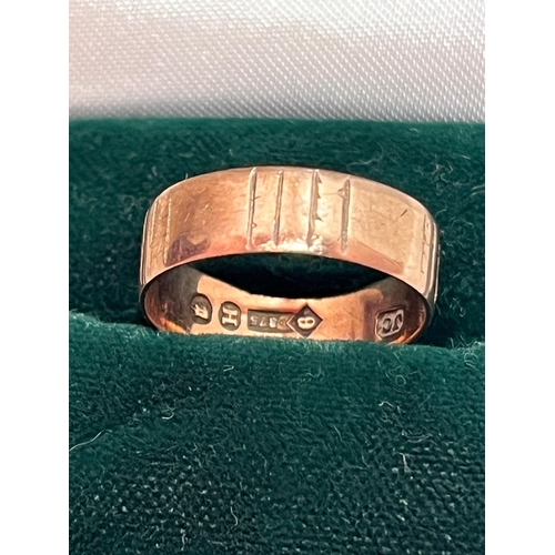 362 - 9CT ROSE GOLD WEDDING BAND SIZE N