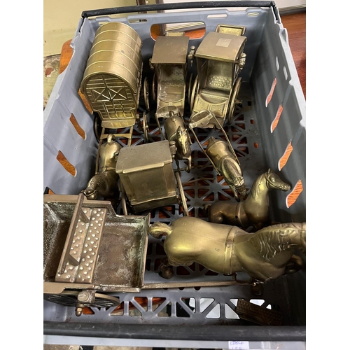 38 - BOX BRASS CARRAIGES ETC