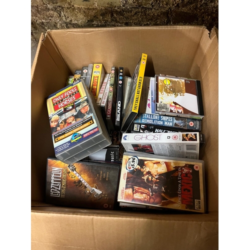 56 - LARGE BOX CDS VIDEOS AND DVDS