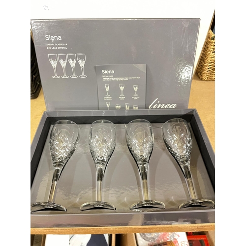 81 - BOX SET 4 SHERRY GLASSES HOUSE OF FRASER