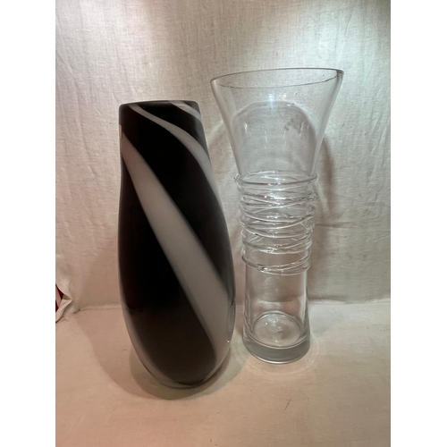 185 - 2 LARGE GLASS VASES