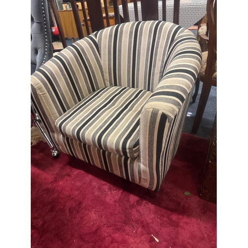 195 - UPHOLSTERED TUB CHAIR