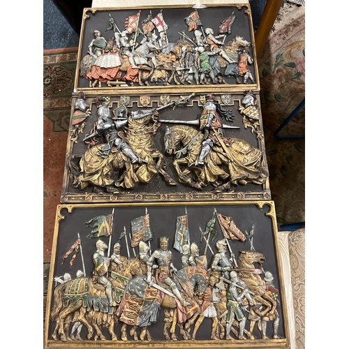 201 - 3 MARCUS DESIGNS 3D CERAMIC WALL PLAQUES DH MORTON AGINCOURT ETC 1 AF