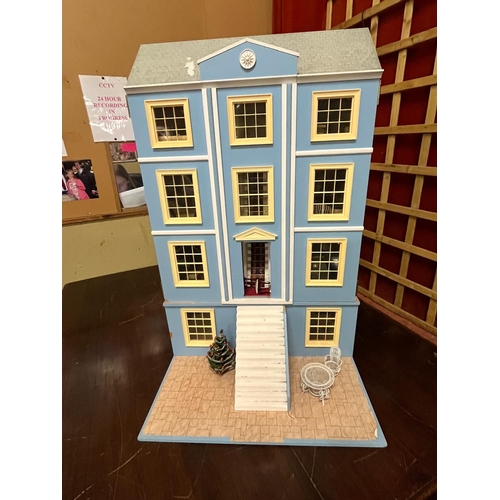 203 - 3 STOREY DOLLS HOUSE WITH LOADS OF FURNITURE