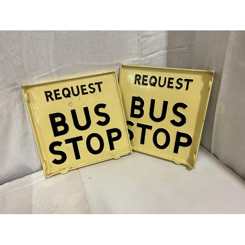 227 - 2 VINTAGE BUS STOP SIGNS