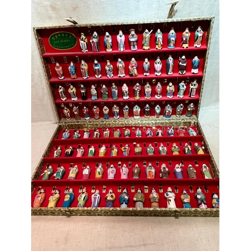 254 - ORIENTAL BOXED CLAY FIGURES