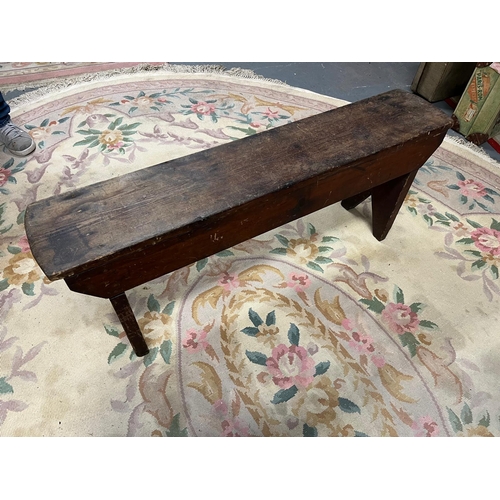 114 - LONG ANTIQUE RUSTIC BENCH 114CM LONG