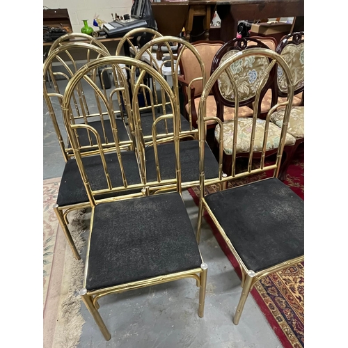 118 - SET 6 BRASS CHAIRS