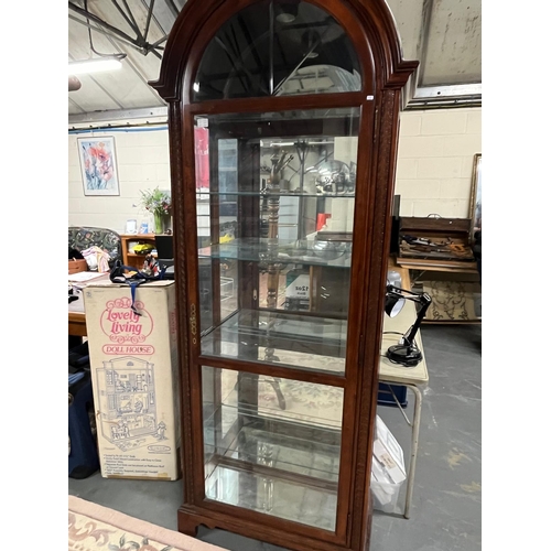 131 - MAHOGANY GLASS DISPLAY CABINET