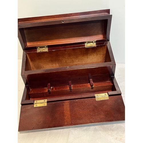 137 - WOODEN MAHOGANY STATIONARY CABINET