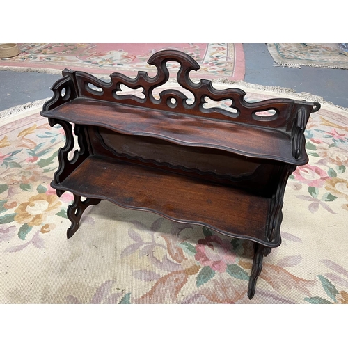 151 - MAHOGANY CARVED SHELVES