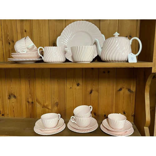 164 - MINTON PINK SHELL CHINA TEASET